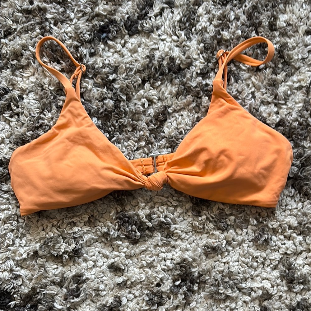 Orange Bikini Top with Knot Detail